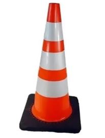 CONO VIAL PVC DH-TC70 TRES FRANJAS REFLECTIVAS